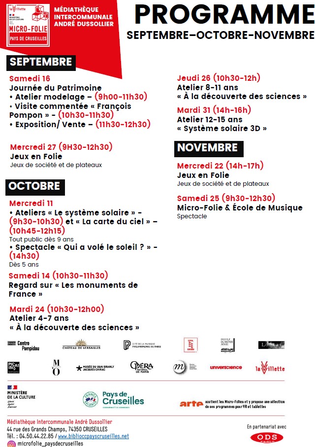 Micro folie prog. sept oct nov 23
