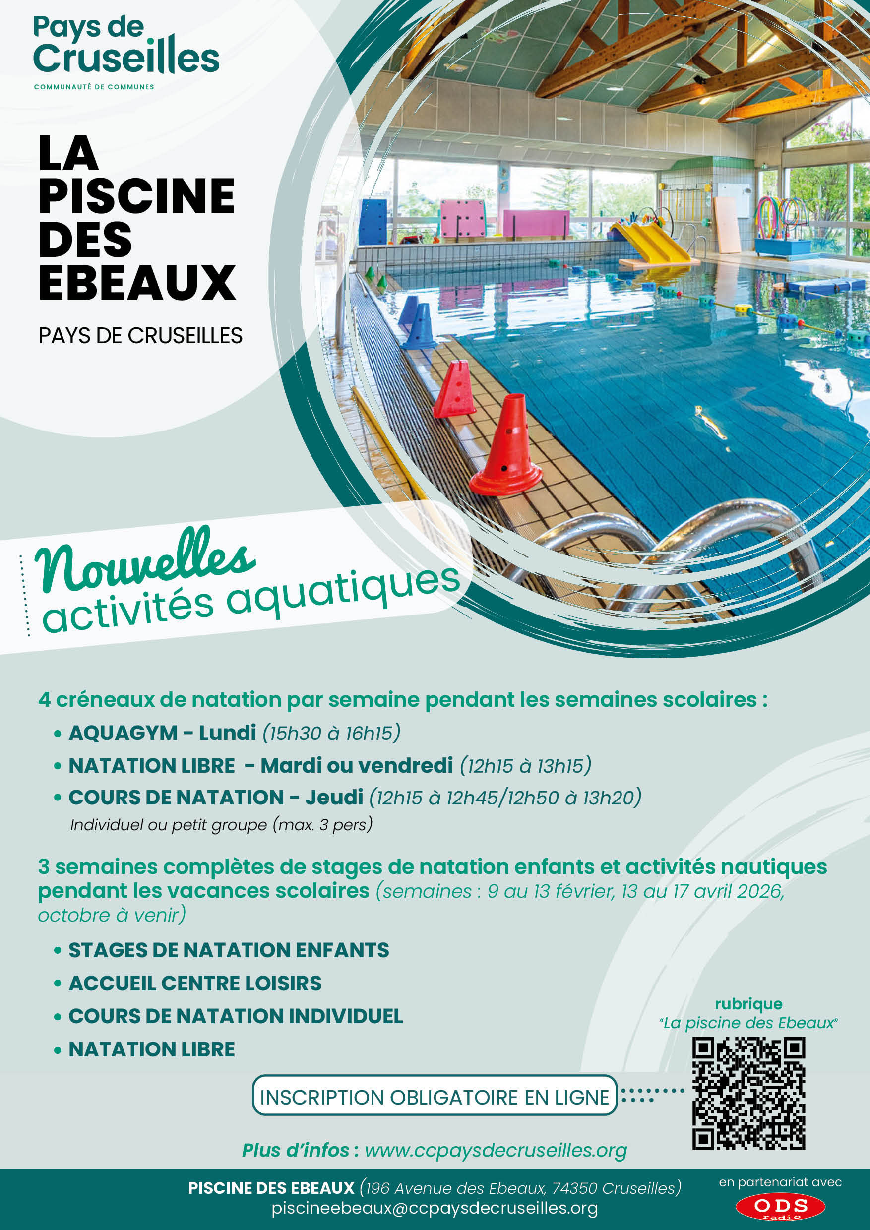 ccpc nouvelles activités piscine Ebeaux