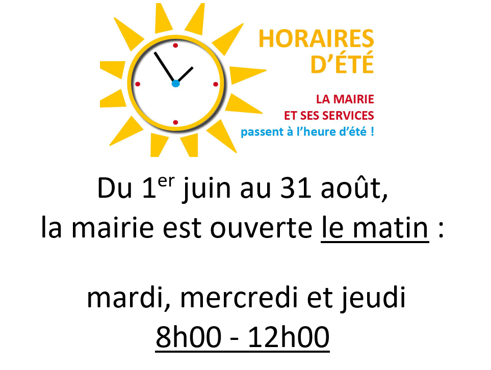 horaires été mairie 2026